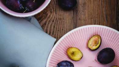 Sliced Fruits on Pink Ceramic Plate