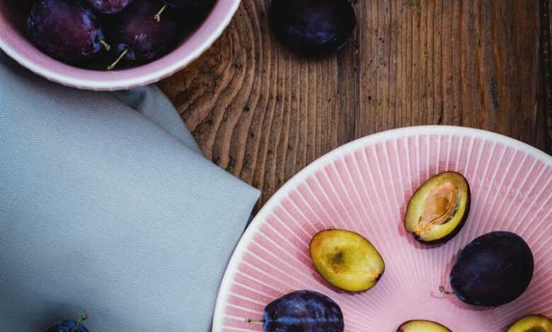 Sliced Fruits on Pink Ceramic Plate