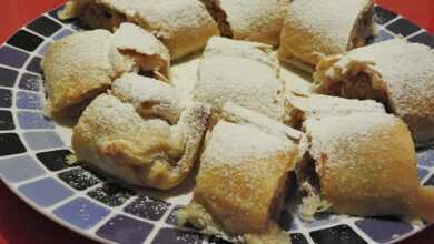 apple strudel, swirl, dessert