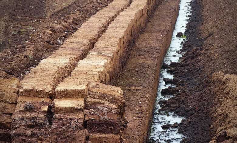 peat, peat cutting, potting soil, peat slabs, raised bog peat, peat, peat, peat, peat, peat