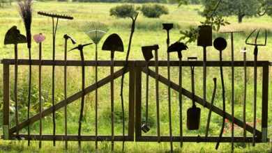 garden tools, old, second hand