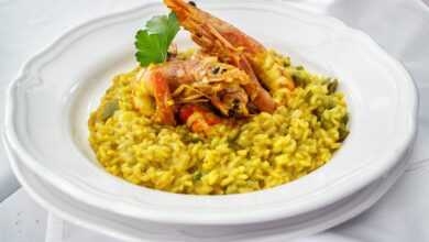 food, risotto, saffron