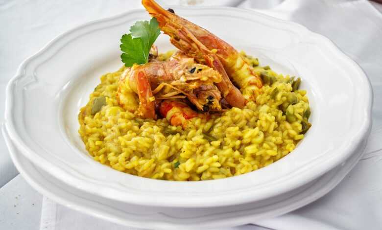 food, risotto, saffron