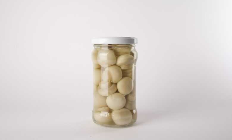 jar, mushrooms, canned food