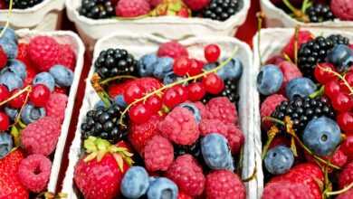 berries, fruits, raspberries