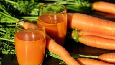 carrot juice, glasses, drink