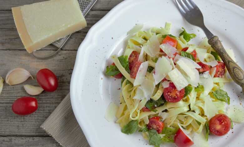 pasta, noodles, parmesan