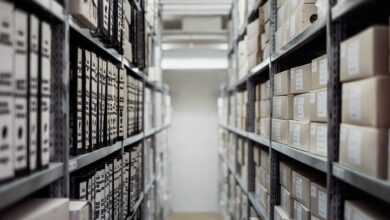 archive, boxes, shelf