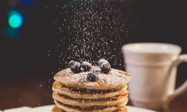 blueberries, breakfast, pancakes