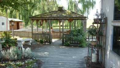 gazebo, deck, shade, patio, trees, relaxation, outdoors, backyard, pergola, pavilion, leisure, yard, relax, covered, nature, porch, landscaping, veranda, outdoor, countryside