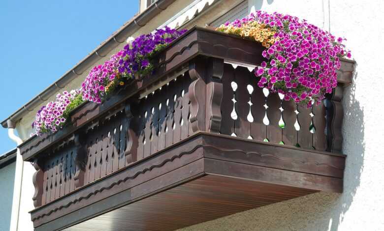 balcony, decorated, flower