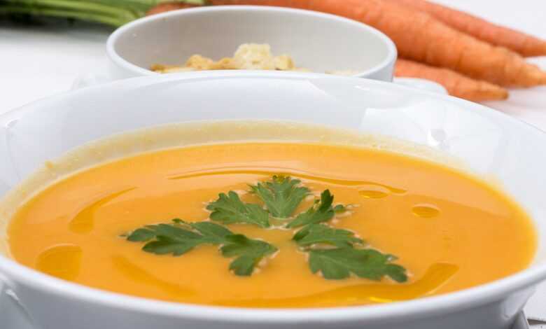 carrots soup, fresh soup, food