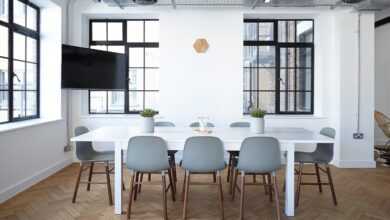 chairs, table, contemporary, furniture, indoors, interior design, office, room, spacious, windows, interior decoration, office furniture, meeting room, boardroom, office, office, office, office, office