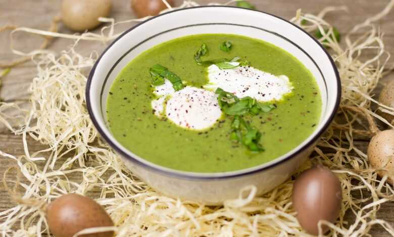 easter, soup, green