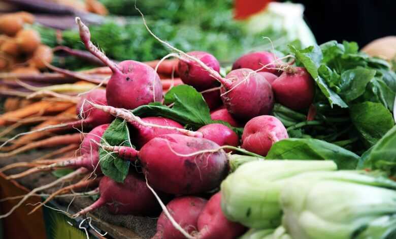 vegetables, radish, greens