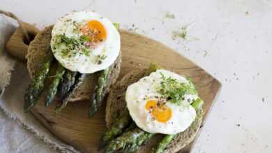 asparagus, egg, breakfast