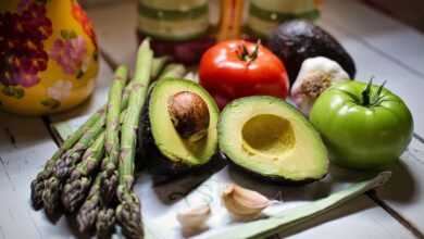 vegetables, avocado, asparagus