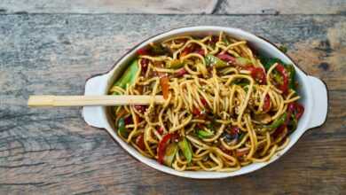 Stir Fry Noodles in Bowl