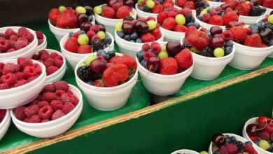 fruits, berries, market