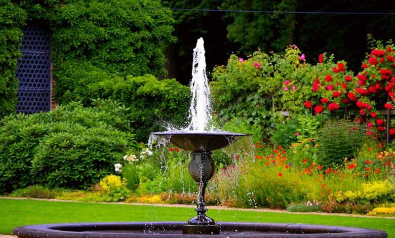 fountain, water games, water