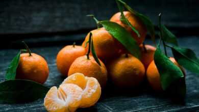 orange, nature, fruit, healthy, food, vitamin, green, leaf, wooden