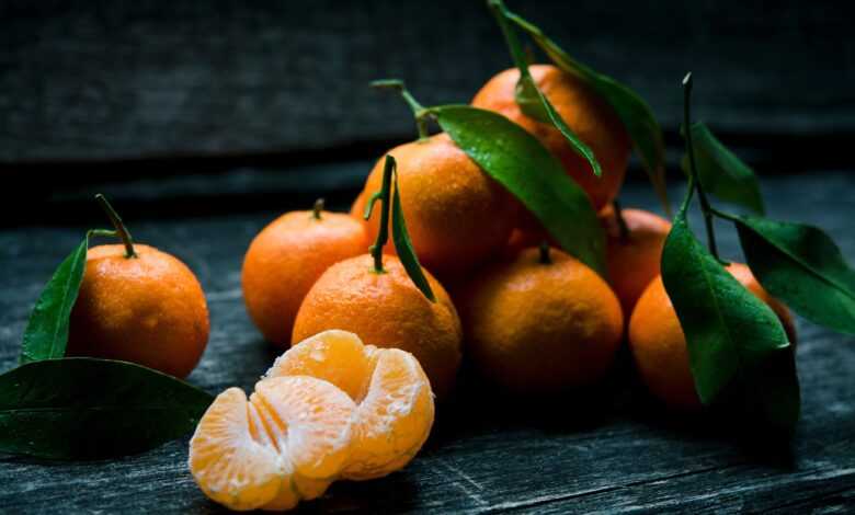 orange, nature, fruit, healthy, food, vitamin, green, leaf, wooden