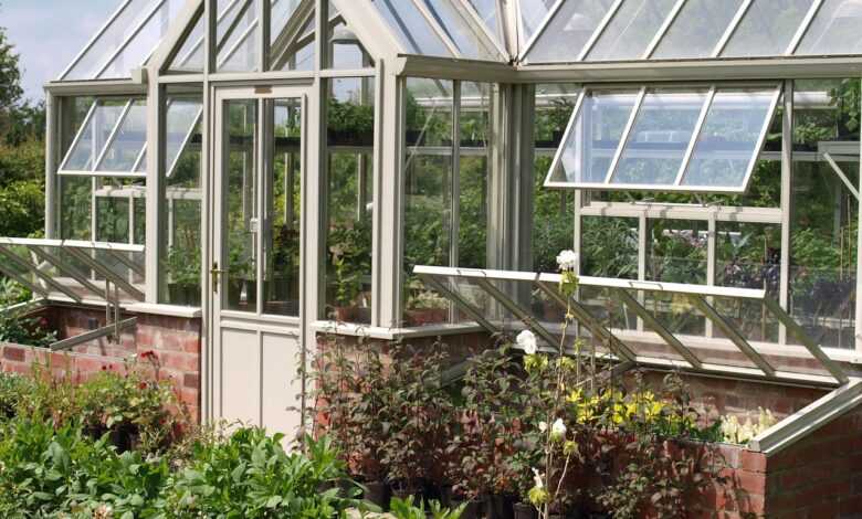 greenhouse, garden, glass