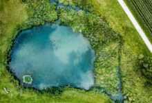 lake, aerial view, fields, meadows, reflection, water reflection, greenery, green fields, nature, landscape, pond, bird's eye view, drone photography, aerial photography, pond, pond, pond, pond, pond