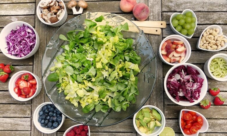 salad, fruit, berry, healthy, vitamins, fresh, food, vegetarian, meal, bio, raw food, vegan, diet, buffet, salad bowl, bowls, vegetables