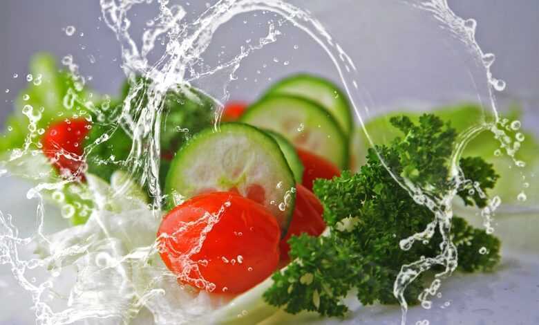 meal, salad, cucumbers