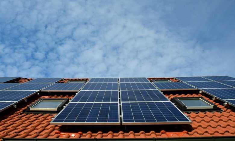 solar system, roof, power generation, solar power, solar cells, energy, electricity, house, solar energy, nature, solar panel, energy transition, blue, renewable, housetop, technology, environmentally friendly, electricity generation, heaven, clouds, sun, roof tiles, roof panels
