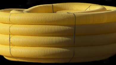 drain pipe, flexible, wound up, role, pvc, drainage pipe, drainage, tube, wrapped, plastic, yellow, construction site, pvc, pvc, pvc, pvc, pvc, drainage, drainage, drainage