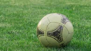 old ball, sport, play, field, lawn, football, game, stadion, the turf, competition, sports team, playground, outside, championship, green, health, creamy, entertainment, joy