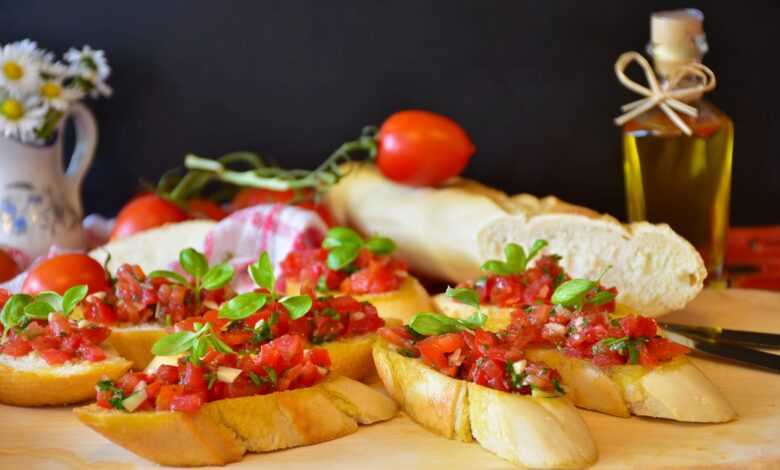 bruschetta, loaf, baguette