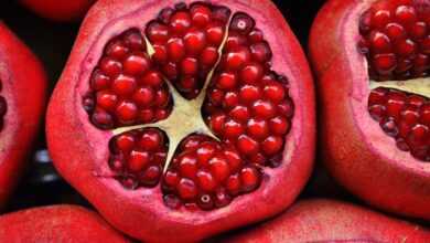 pomegranate, fruits, food