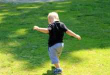 child, little man, nature, first steps, boy, childhood, the first year of life, stamp, grass, spring