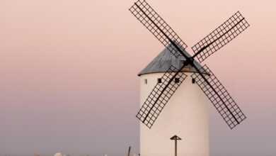 wind mill, sunset, dusk, coast, castilla, nature, wind, breeze