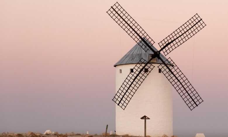 wind mill, sunset, dusk, coast, castilla, nature, wind, breeze