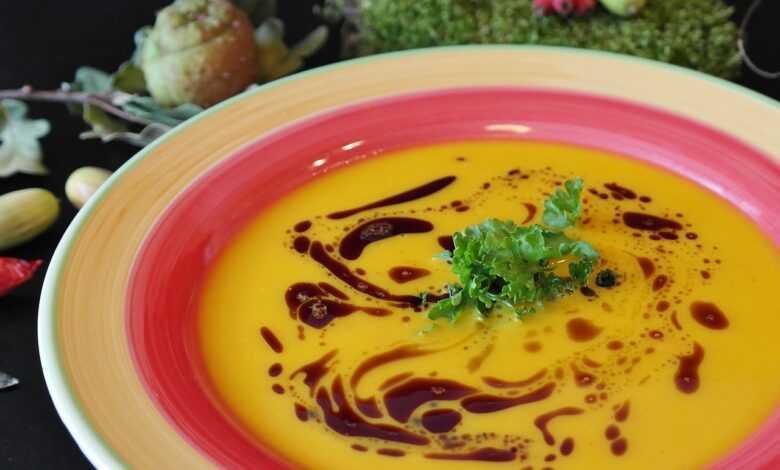 pumpkin soup, soup, food