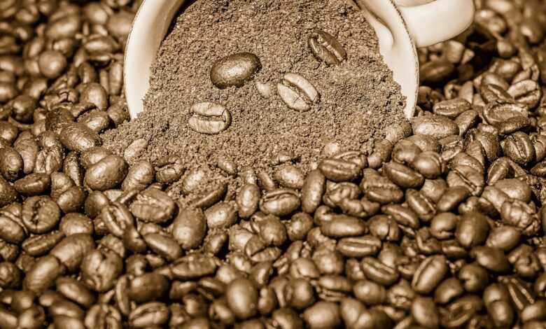 coffee pot, porcelain, cup, coffee beans, coffee cup, coffee, beans, caffeine, roasted, ground, ground coffee, coffee powder, aroma, enjoyment, coffee shop, drink, food, luxury items, coffee enjoyment, coffee picture