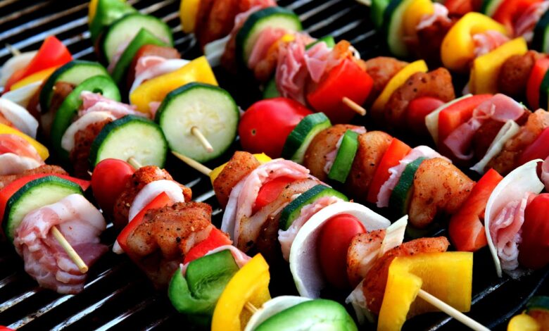 shish kebab, meat skewer, vegetable skewer, meat products, barbecue, food, meat, grill party, grill, grilling, cooking, food, food, food, food, food, meat, cooking