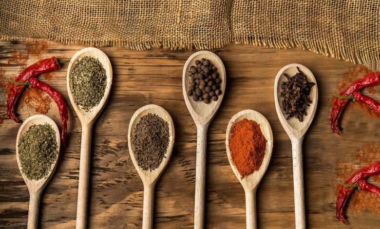 spices, kitchen, ingredients, flavor, spoon, pepper, food, table, kitchen, kitchen, kitchen, kitchen, kitchen