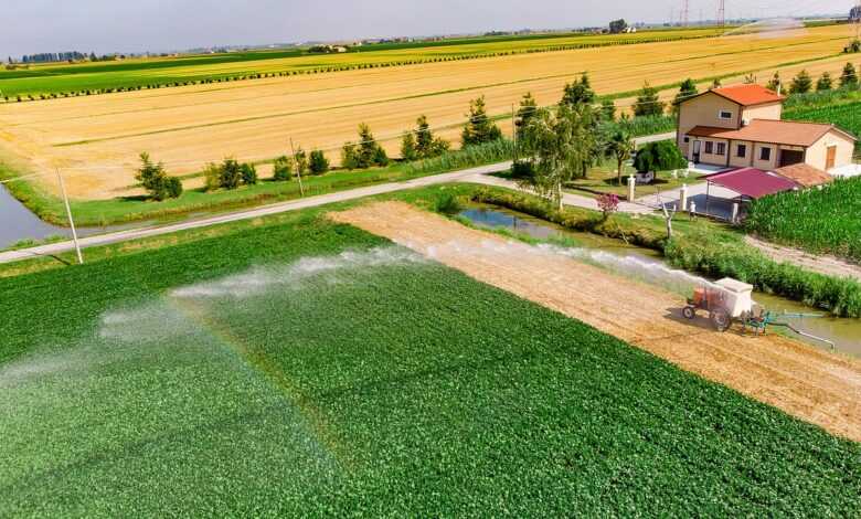 country, irrigation, rainbow