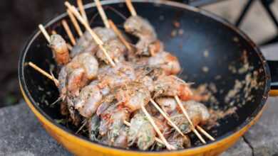 shrimp, skewers, marinade