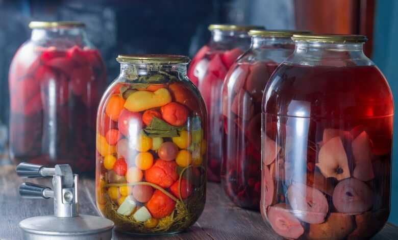 home canning, compote, vegetables