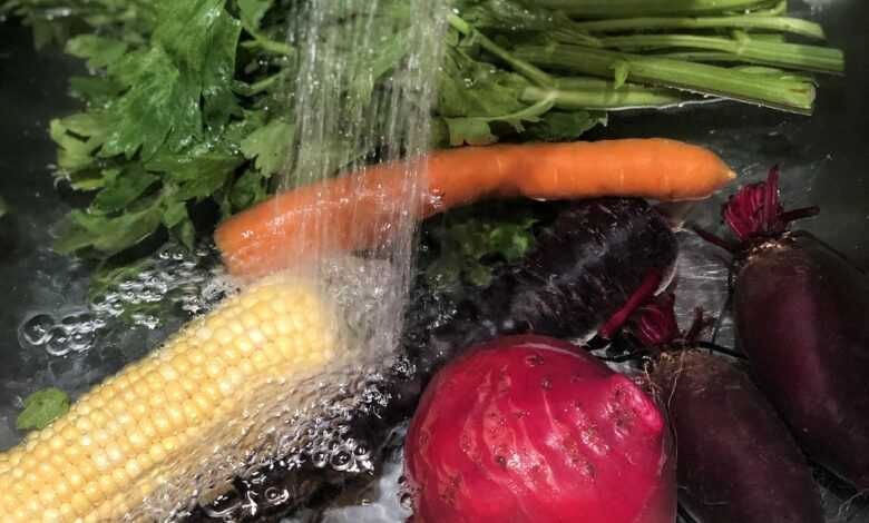 washing vegetables, fresh produce, produce