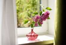 lilac, branch, vase