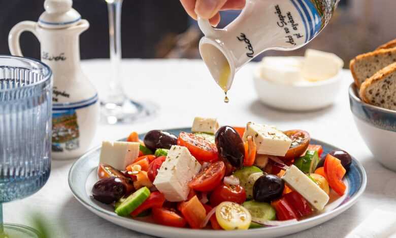 salad, greek salad, feta