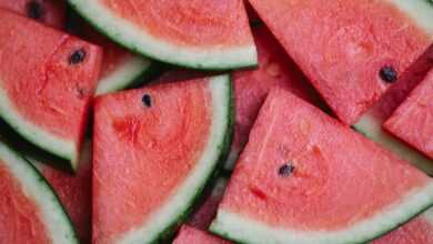 Pieces of fresh juicy watermelon