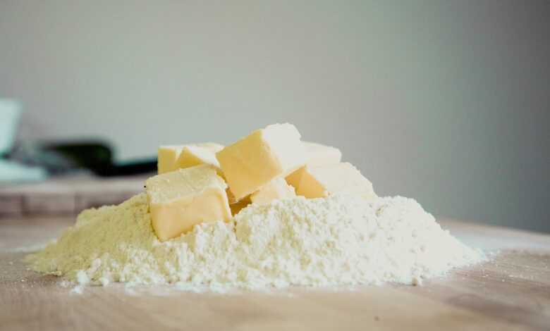 bake, butter, flour, pile, food preparation, baking, dough, sweets, pastries, sugar, flour, flour, flour, flour, flour, baking, baking, baking, sugar, sugar, sugar